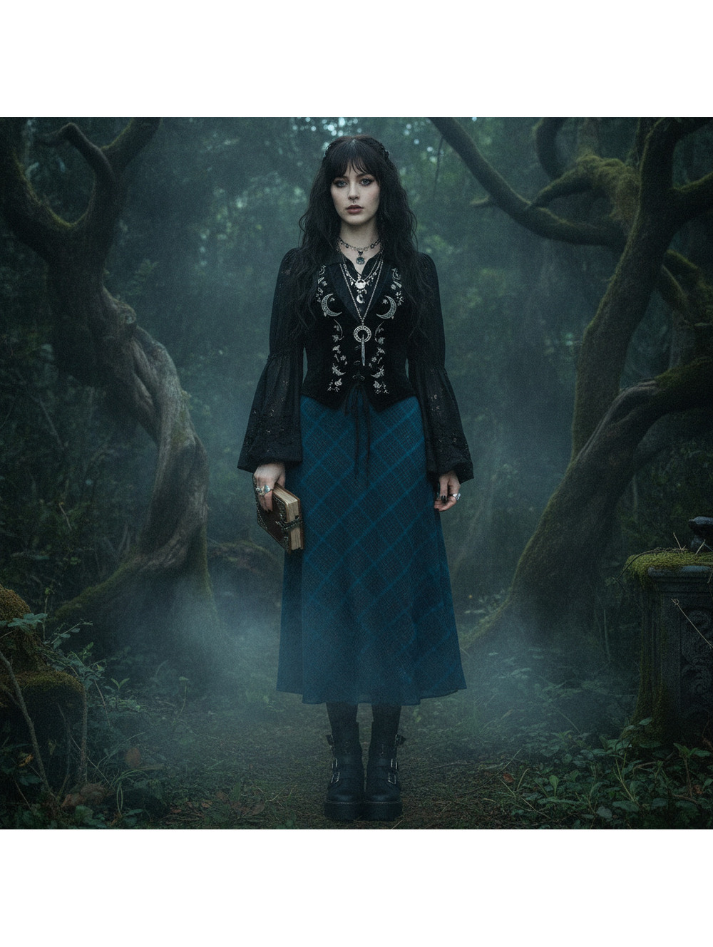 90’s y2k grunge whimsigoth goth core tartan plaid fairygrunge cotton vintage